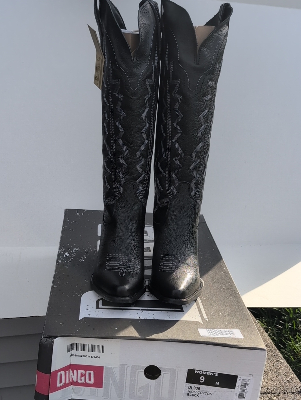Dingo Black Western Knee-High Heeled Boots